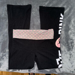 Victorias Secret Pink Yoga Pants Fold-Over Waistband